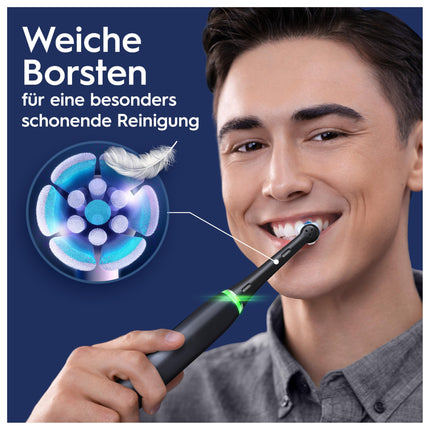 Oral-B iO Series 6 Plus Sensitive Edition elektriskā zobu birste, PLUS 3 birstes galviņas, 5 tīrīšanas režīmi zobu kopšanai, ceļojumu maciņš, Braun dizains, pelēka opāla