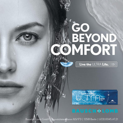 Bausch + Lomb ULTRA ONE DAY, sfēriskas dienas lēcas, augstākās kvalitātes mīkstās kontaktlēcas, 30 gab., / BC 8,6 mm / DIA 14,2 / -4,25 dioptrijas