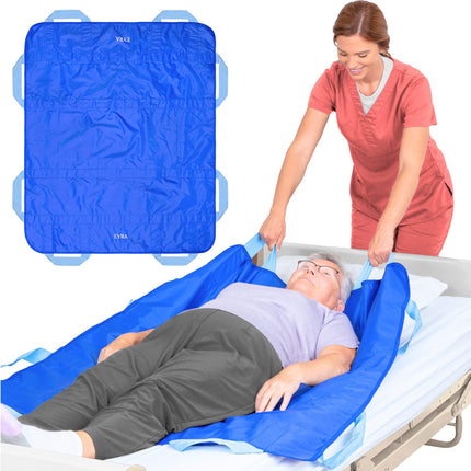 EYRA pārvietošanas dēlis pacientu pacēlājiem — 122x102 cm pacientu pārvietošanas dēlis ar 8 rokturiem gados vecākiem un gulošiem pacientiem — atkārtoti lietojama un mazgājama slīdošā palags un slīdošā palags pārvietošanai gultā