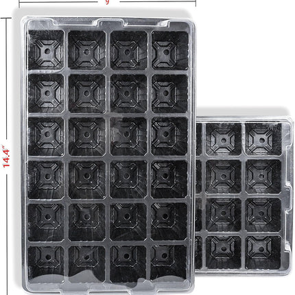 24 sēklu paplātes ar mitruma kupolu un šūnu ieliktni, 10 daļas, 240 šūnas, mini sēklu iesācējs, veselīgu augu audzēšanai, izturīgs