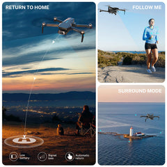 HANNVIW H220 GPS drons ar 4k kameru pieaugušajiem, zem 249 g, RC kvadrokoptera 5G FPV pārraide, bezsuku motors, liels darbības rādiuss, vieda atgriešanās, vietas režīms, sekošanas režīms iesācējiem
