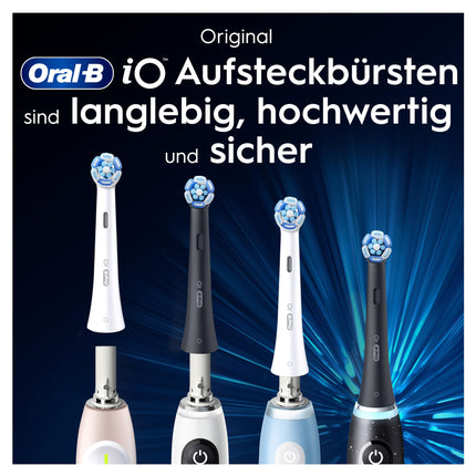 Oral-B iO Ultimate Cleaning elektriskās zobu birstes uzgaļi, 8 gab. iepakojumā, izcila zobu tīrīšana, oriģinālais zobu birstes uzgalis Oral-B zobu birstēm, pastkastītei drošs iepakojums, melns