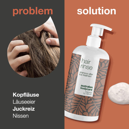 Australian Bodycare matu skalošanas līdzeklis 500 ml | Galvas utu šampūns pēc galvas utu ārstēšanas visai ģimenei | Tējas koka eļļas šampūns ar 100% dabīgu tējas koka eļļu