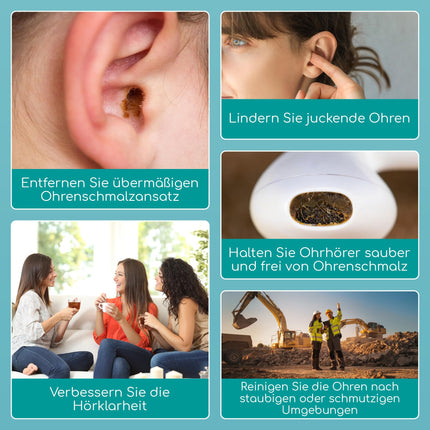 Vidējas klases ausu tīrīšanas līdzeklis - ausu sēra noņēmējs - drošs sūknis ausu sēra noņemšanai 300 ml - videi draudzīgs ausu tīrīšanas komplekts - uzlabo dzirdi