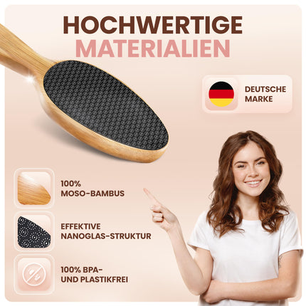 BAMBUA tulznu noņemšanas līdzeklis - (100% bez plastmasas) Ļoti efektīva tulznu vīle ar nano stiklu - Pēdu kopšanai skaistām pēdām - Tulznu vīle - Augstākās kvalitātes tulznu ēvele pēdu tulznu noņemšanai