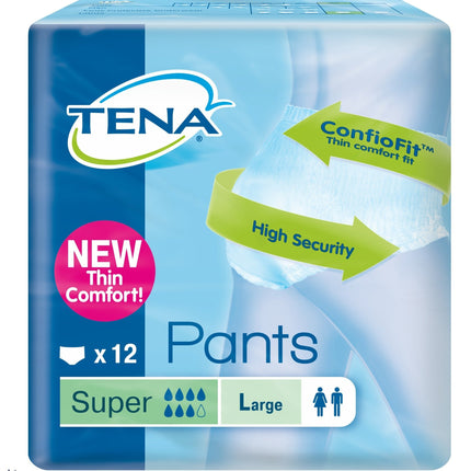 Tena Pants Super Large ieliktnīši smagas urīnpūšļa vājuma gadījumā, 12 gabali, 4 iepakojumā (4 x 12 gabali)
