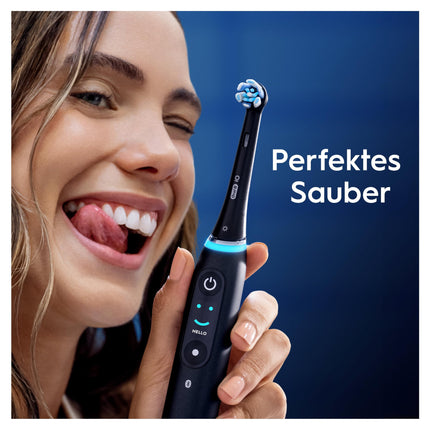 Oral-B iO Ultimate Cleaning elektriskās zobu birstes uzgaļi, 8 gab. iepakojumā, izcila zobu tīrīšana, oriģinālais zobu birstes uzgalis Oral-B zobu birstēm, pastkastītei drošs iepakojums, melns