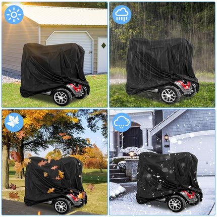 Idota mobilitātes skrejriteņa pārsegs, ūdensizturīgs mobilitātes skrejriteņa pārsegs 210D Oxford skrejriteņa pārsegs, universāls pārsegs mobilitātes skrejritenim 140 × 66 × 91 cm