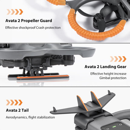 STARTRC 3-IN-1 aksesuāri DJI Avatar 2, propellera aizsargs + aste + nolaišanās pēdas, pagarināts nolaišanās mehānisms DJI Avatar 2 fly more combo aizsargam (bez drona)