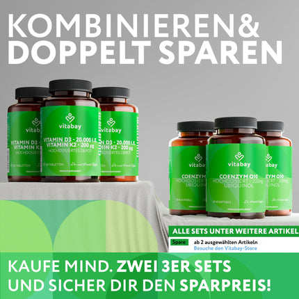 Vitabay magnija malāts 1000 mg augsta deva - 180 tabletes vegāns un laboratoriski pārbaudīts - magnija augstas devas kapsulas - veicina normālu enerģijas metabolismu un normālu muskuļu darbību