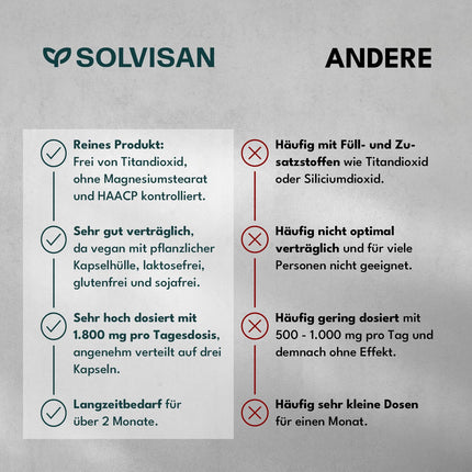 SOLVISAN - ābolu sidra etiķa kapsulas - 1800 mg dienā - 200 kapsulas - ražots Vācijā - vegāns, laboratoriski pārbaudīts un bez piedevām