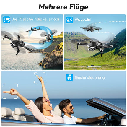HYTOBP S165 MAX drons ar 2 kamerām 1080P pieaugušajiem, mini droni ar kameru bērniem/iesācējiem, drons ar 40 minūšu lidojuma laiku (3 baterijas), 5G WiFi FPV pārraide, pacelšanās/nosēšanās, nospiežot pogu
