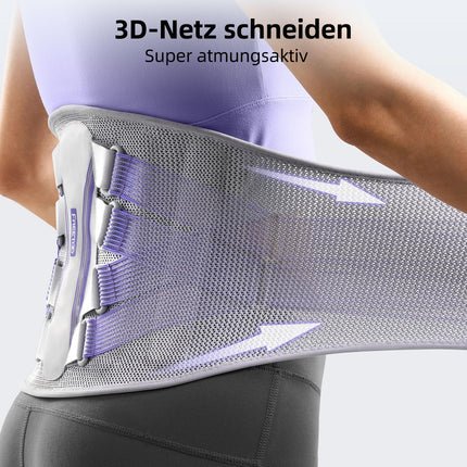 FREETOO muguras atbalsta josta 3D adīta īpaši elpojoša muguras ortoze vīriešiem un sievietēm 5 atbalsta moduļi muguras sāpju mazināšanai violets stilīgs stājas korektors pilsētas skaistulēm M