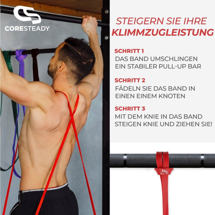 Coresteady fitnesa lente un gumijas lente sportam – izturīga gumijas pievilkšanās lente vīriešiem un sievietēm – spēka treniņiem un muskuļu veidošanai – treniņiem, fitnesam, pievilkšanās palīglīdzekļiem – fitnesa lente