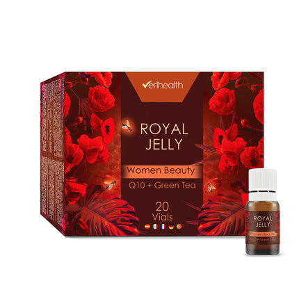 Verihealth Women Beauty - peru pieniņa ar E vitamīnu - 20 ampulas - ideāli piemērotas sieviešu hormonu uzturēšanai - Leofilizada nodrošina enerģiju ar zaļo tēju un Q10