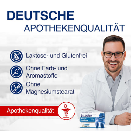 GELENCIUM® enzīmu komplekss I Augstākā enzīmu dienas deva: 1500 mg I Ar rutīnu kā augu izcelsmes enzīmu aktivatoru I Ar mikroelementiem veselīgām locītavām, skrimšļiem un kauliem I 100 kapsulas