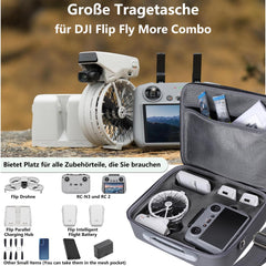Soma DJI Flip – aizsargājošs cieta apvalka pārnēsāšanas futrālis ar kabatu DJI Flip Fly More Combo dronam, daudz vietas visu DJI Flip dronu piederumu glabāšanai.
