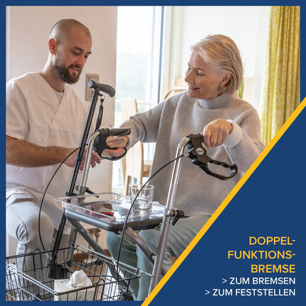 Drive Medical Rollator MIGO 2G viegls un plāns standarta rollators ar platām riepām lietošanai iekštelpās un ārā | Augstumā regulējams staigāšanas palīglīdzeklis, ieskaitot grozu, paplāti un spieķa turētāju | tikai 8,3 kg