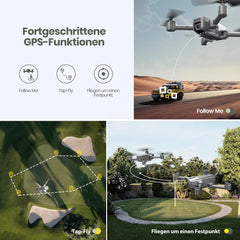 Holy Stone HS440D GPS drons ar 4K kameru iesācējiem, 1 akumulators 20 min. darbībai. Lidojuma laiks, seko man, automātiska atgriešanās, 5G FPV pārraide, RC salokāms drons, pilns komplekts, svars zem 249 g, profesionāls pieaugušajiem, C0
