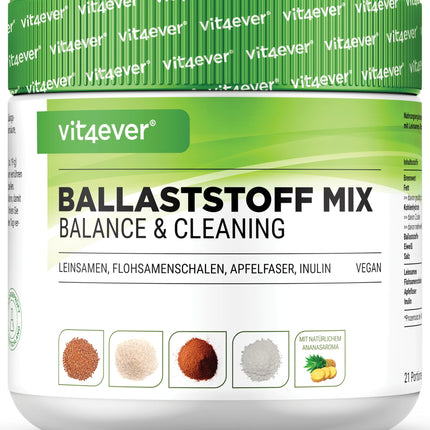 Šķiedrvielu kombinācija - 400 g pulvera ar psyllium sēklām, inulīnu (prebiotiku), ābolu šķiedrvielām, linsēklām - Augsts šķiedrvielu saturs - Vegāns - Ar dabīgu ananāsu garšu - Augstākās kvalitātes