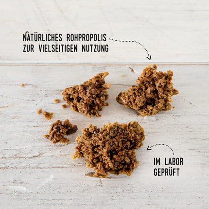 beegut BIOLOĢISKAIS propoliss neapstrādāts, dabīgs, svaigi novākts un tīrs propoliss, 100 g neapstrādāta propolisa jūsu pašu pārstrādei, 100% no BIOLOĢISKĀS biškopības