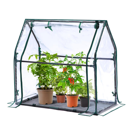 Ohuhu mini siltumnīcas iekštelpu siltumnīca PVC plēves siltumnīca ar ūdensnecaurlaidīgu paklāju, tomātu mājas plēves siltumnīca maza stādu augu iekštelpu garšaugu dārzam 91,5x45,5x84 cm