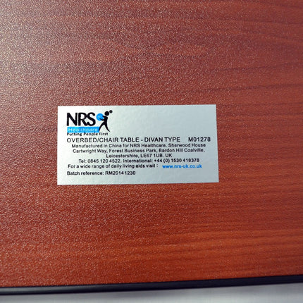 NRS Healthcare M01278 divāna stila virsgulta un krēslu galdiņš, noliecams un regulējams