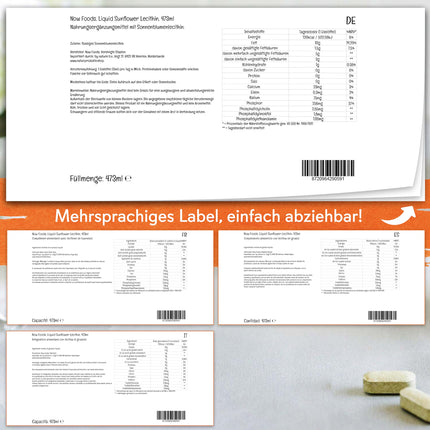 Now Foods, šķidrais saulespuķu lecitīns, vegāns, 473 ml, laboratoriski pārbaudīts, bez sojas, bez glutēna, bez ĢMO