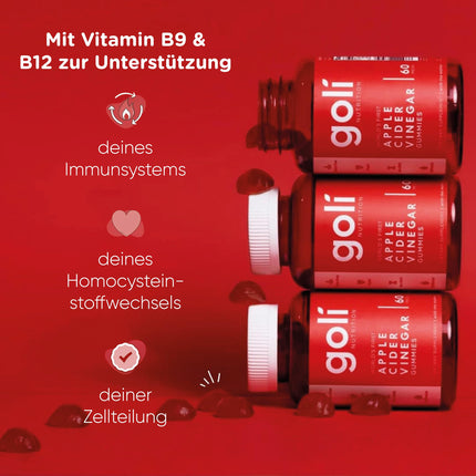 Goli Nutrition, ābolu sidra etiķis, 60 vegāniski želejkonfektes, 1000 mg ābolu sidra etiķa vienā porcijā, bez glutēna, bez sojas, bez ĢMO, ābolu sidra etiķa garša