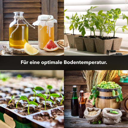 HBN apsildes paklāju komplekts ar 2 apsildes paklājiem stādiem un sēklām, 17,5 W, iekštelpu siltumnīcas audzēšanas plāksnes apsildes paliktnis dārzeņiem, ziediem, garšaugiem, terārijiem, 50 x 25,7 cm