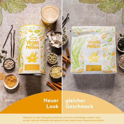 Vegānu proteīna pulveris | Vaniļa | 1,2 kg proteīna pulvera | Augstākās kvalitātes olbaltumvielas | Ražots Vācijā | Alfa pārtikas produkti