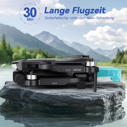 Wipkviey B15 drons ar 4k kameru, salokāmi droni ar bezkontaktu motoru, RC FPV kvadrokopters iesācējiem un pieaugušajiem, lidojums ar ceļa punktu, 3D apgriešana, 2 baterijas, 36 min. Lidojums, mazāk nekā 249 g, C0