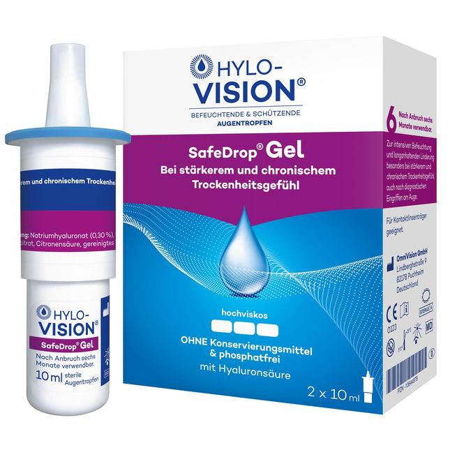 HYLO-VISION SafeDrop gēla acu pilieni 2 x 10 ml
