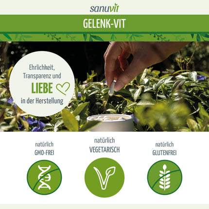 Sanuvit® - locītavu vitamīns | ar patentētām locītavu barības vielām Acti-Joint® | augsta biopieejamība | Augstākās kvalitātes izejvielas | Ražots Austrijā | 90 kapsulas