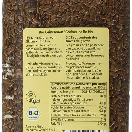Alnatura organiskās linsēklas, 500g