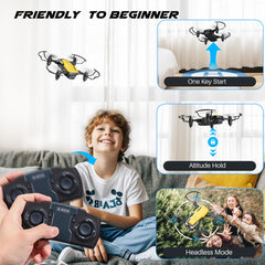 SIMREX X300C drons ar 720P HD kameru, RC kvadrokoptera salokāms drons, mini drons ar augstuma noturēšanu, 3D pagriezienu, bezgalvas režīmu, gravitācijas kontroli un 2 baterijām, dāvanas bērniem, pieaugušajiem, dzeltens