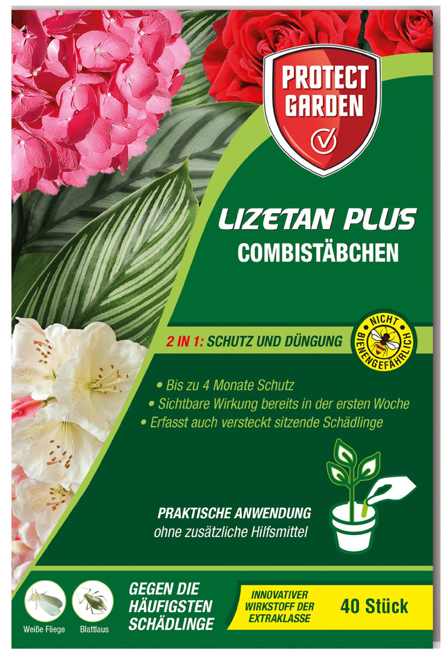 PROTECT GARDEN Lizetan Plus kombinētie mēslošanas stienīši, ilgtermiņa kaitēkļu apkarošana un augstākās kvalitātes mēslojums vienā, 40 stienīši