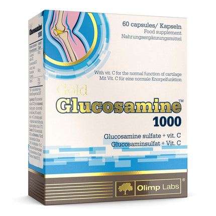Olimp Labs Glucosamine 1000-60 kapsulas - uztura bagātinātājs kapsulu veidā ar glikozamīna sulfātu un C vitamīnu