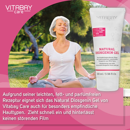 Vitabay dabīgais diosgenīna krēms ar jama sakni 100ml - 80% jama saknes krēms un 64% diosgenīns - savvaļas jamss - vegāns un bioloģisks
