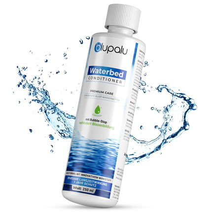 blupalu ūdensgultas kondicionieris Premium Care – 8 x 250 ml – ūdensgultas kondicionieris pret smakām un aļģēm, paredzēts visiem ūdens matračiem un sistēmām no visiem pazīstamākajiem ražotājiem.