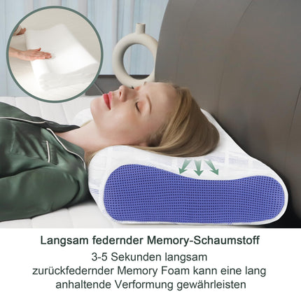 LAMB spilvens, augstumā regulējams atmiņas putu kakla atbalsta spilvens, spilvens gulēšanai uz sāniem, ergonomisks spilvens, spilvens pret krākšanu