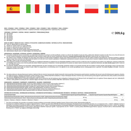 MSM kapsulas + C vitamīns, augsta deva, 360 kapsulas 6 mēnešiem, 1334 mg organiskā sēra pulvera dienā, 99,9% tīrs metilsulfonilmetāns, uztura bagātinātājs bez piedevām, ražots Vācijā