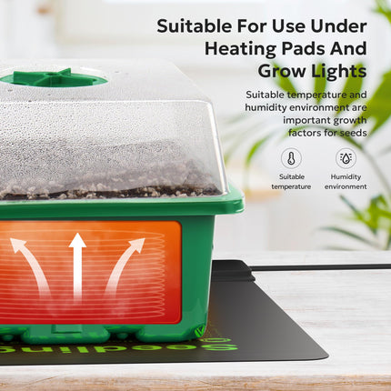 MIXC iekštelpu siltumnīcas pavairotājs 10 gabali 120 šūnas mini siltumnīca mazs audzēšanas komplekts audzēšanas paplāte ar ventilāciju un triecienizturīgu vāku stādiem, zaļš