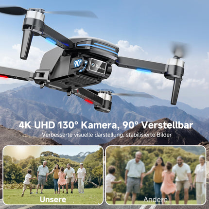 PLEGBLE drons ar 4K kameru bērniem, mini drons pieaugušajiem, bezkontaktu motora FPV RC drons ar 5G WiFi, augstuma noturēšanu, 3D apgriešanu, bezgalvas režīmu, lidojuma trajektoriju, rotaļlietu dāvanas zēniem no 8 gadu vecuma