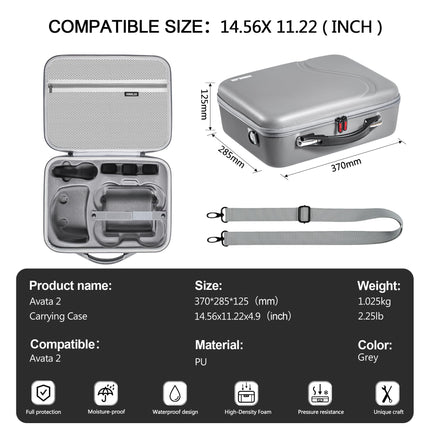 STARTRC Avata 2 Bag pārnēsājama ceļojumu soma DJI Avata 2 ar brillēm 3/divvirzienu uzlādes dokstacija, uzglabāšanas soma DJI RC Motion 3/inteliģentais lidojuma akumulators