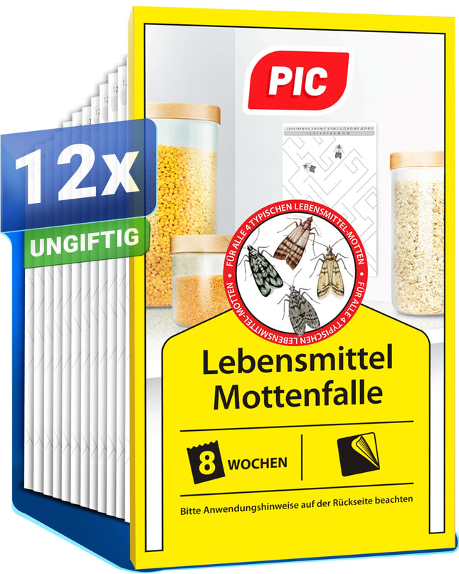 PIC pārtikas kožu slazds — 12 pārtikas kožu slazdi — kožu slazds ar feromonu ideālam efektam — kožu slazds ar barību — efektīvi lipīgi slazdi pārtikas kožu invāzijas atklāšanai