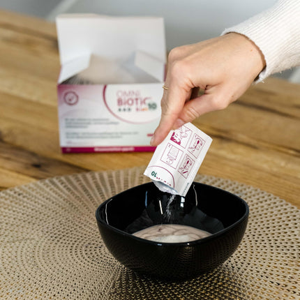 OMNi BiOTiC 10 bērniem | 20 porcijas (50 g) | 10 baktēriju celmi | 10 miljardi baktēriju vienā dienas devā | Pulveris | Ar inulīnu | Vegāns | Bez glutēna | Bez laktozes | Ikdienas lietošanai