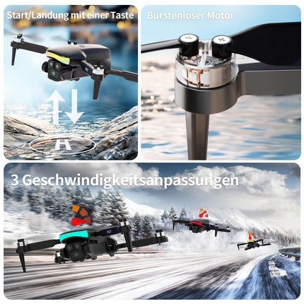 F417 drons ar 1080P kameru pieaugušajiem, 90° regulējams, RGB LED lente, WiFi FPV pārraide, divu kameru droni iesācējiem, bezkontaktu, RC kvadrokopters, ideāli piemērots iesācējiem un izklaidei brīvā dabā, rokassoma