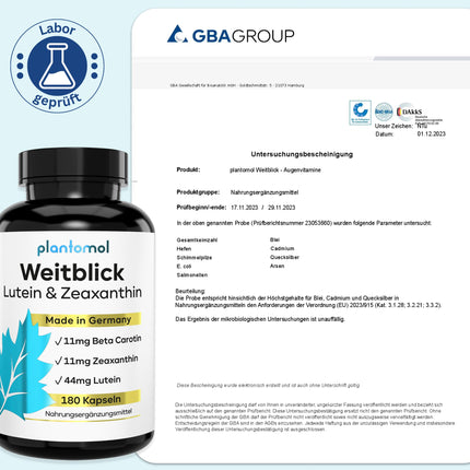 Luteīna zeaksantīna kapsulas - Augstas devas acu vitamīni ar 44 mg luteīna + 11 mg zeaksantīna + 11 mg beta karotīna - 6 mēnešu acu kapsulu krājums - Redze