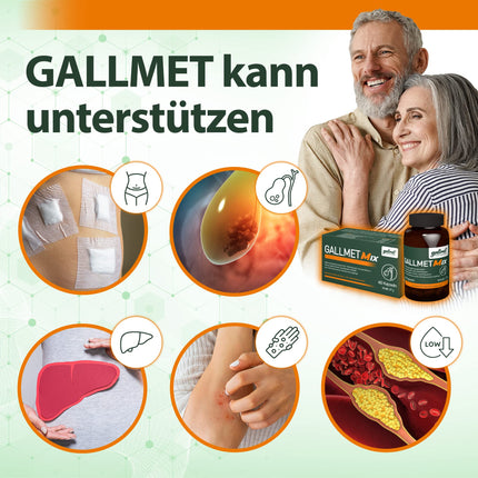 GALLMET žultsskābe, vērša žults, 60 kapsulas, 100 mg + garšaugi 37,5 mg, gremošanas enzīmi aknām, žultij, vēdera uzpūšanās, taukainām aknām, laktozes nepanesībai, gastrītam, zarnu attīrīšanai, vērša žultij, žults sāļiem